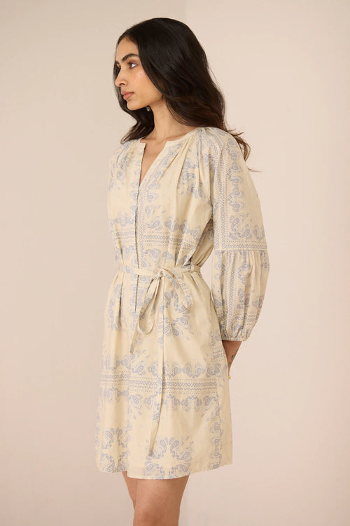 Aria Mini Paisley Blue Dress