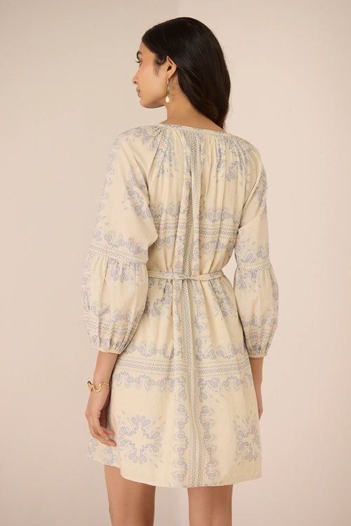 Aria Mini Paisley Blue Dress
