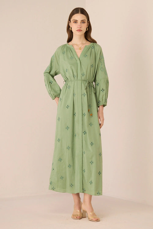 Piper Maxi Epsom Green Dress