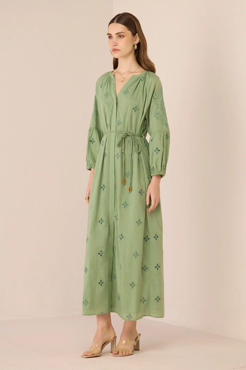 Piper Maxi Epsom Green Dress