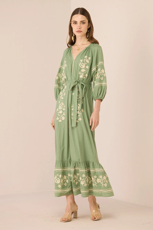 Celia Maxi Epsom Green Dress