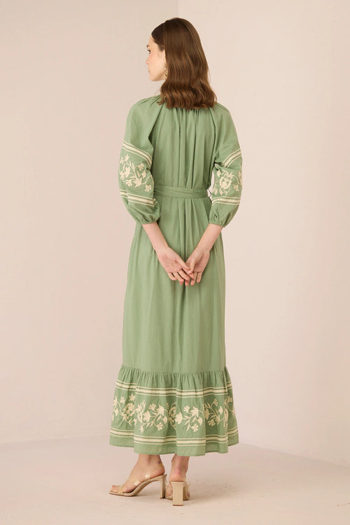 Celia Maxi Epsom Green Dress