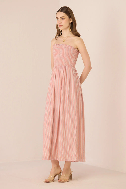 Blake Midi Blush Stripe Dress