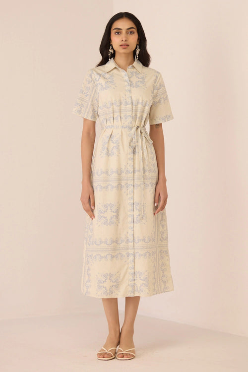 Aster Shirt Paisley Blue Dress