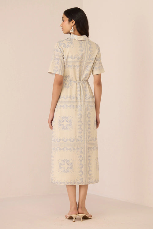 Aster Shirt Paisley Blue Dress