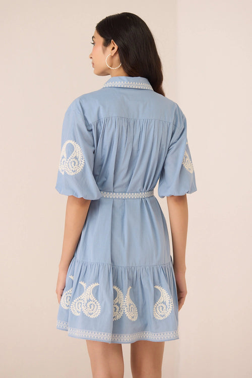 Lizzie Mini Dusty Blue Dress