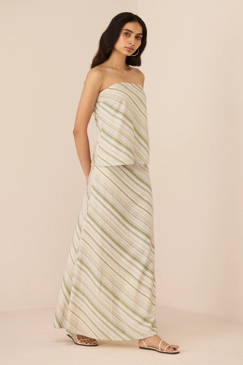 Josie Shoreline Stripe Top with Skirt Set