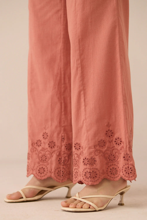 Kaia Coral Pink Top with Pants Set