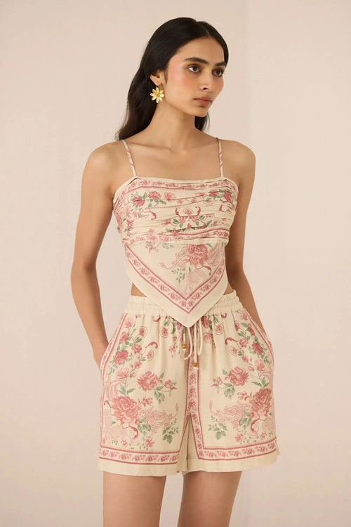 Malibu Azure Rose Top