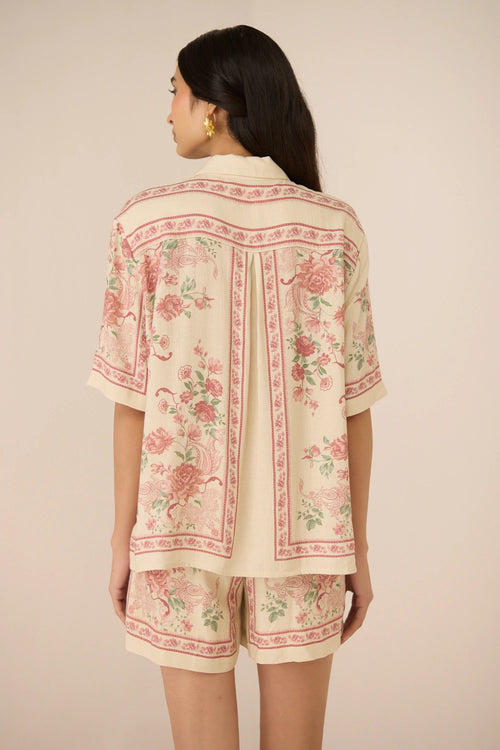 Malibu Azure Rose Shirt with Shorts Set