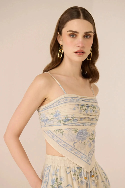 Malibu Azure Bloom Top with Shorts Set