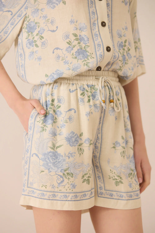 Malibu Azure Bloom Shirt with Shorts Set