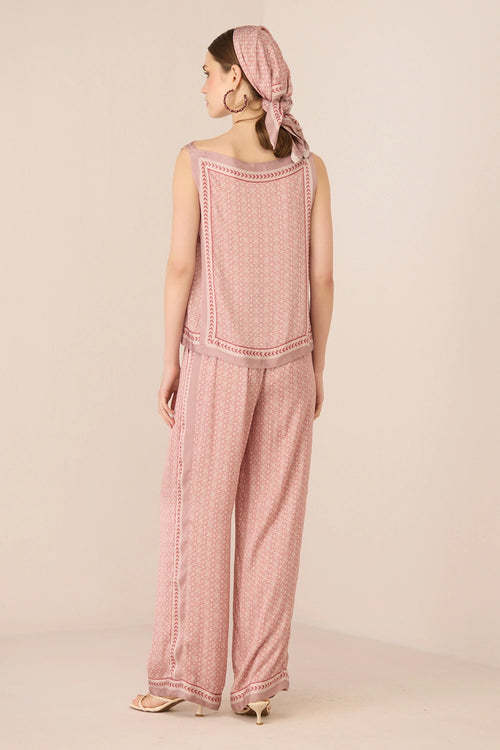Willow Lattice Blush Top with Pants Set