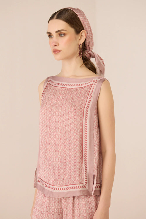 Willow Lattice Blush Top with Pants Set