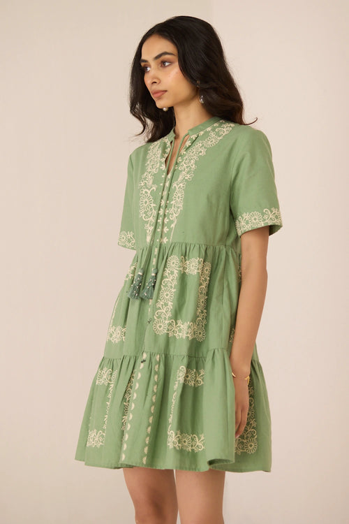 Grace Mini Epsom Green Dress