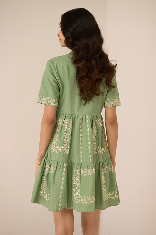 Grace Mini Epsom Green Dress