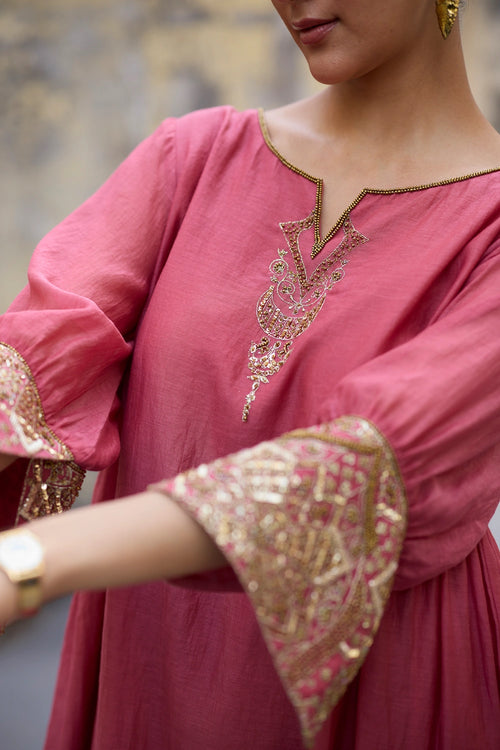 Pink Mehrab Kurta Set