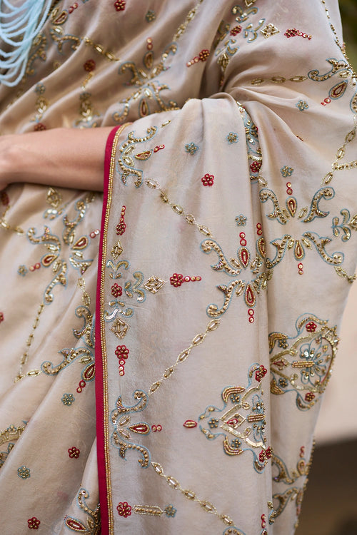 Grey Khaira Saree