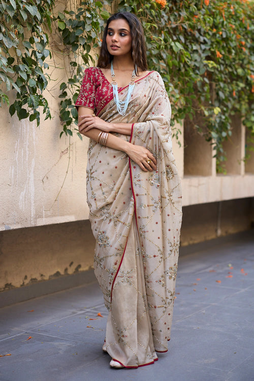 Grey Khaira Saree