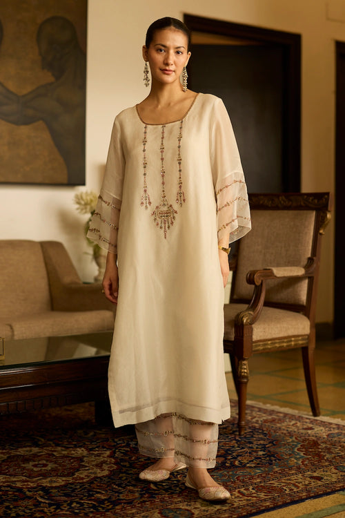 White Phulwari Suit with Dupatta