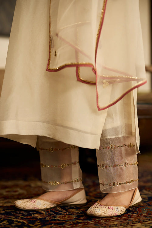 White Phulwari Suit with Dupatta