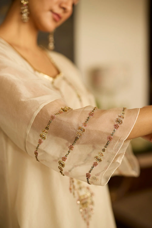 White Phulwari Suit with Dupatta