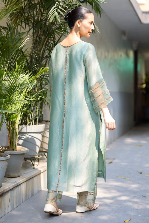 Teal Phulwari Suit with Dupatta