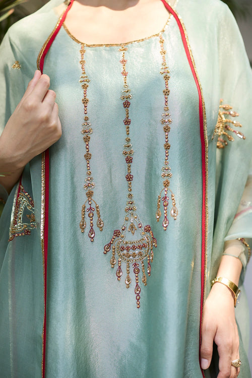 Teal Phulwari Suit with Dupatta
