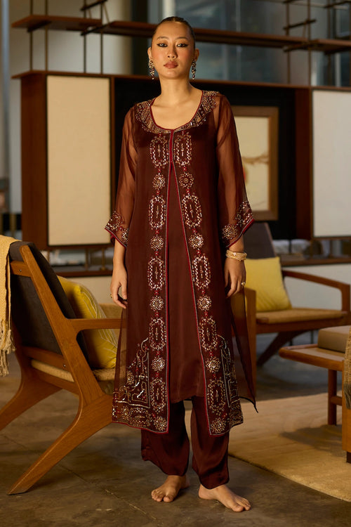 Brown Rawani Set