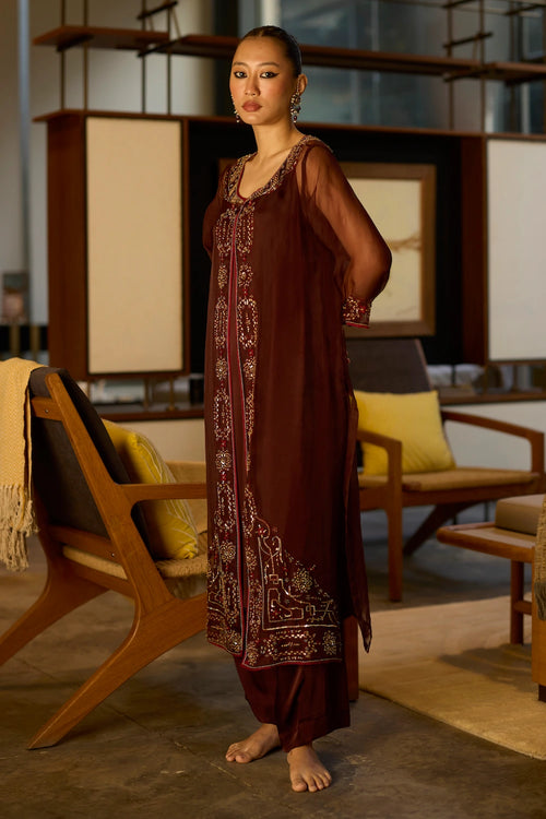 Brown Rawani Set