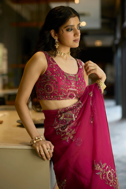 Pink Anugraha Saree