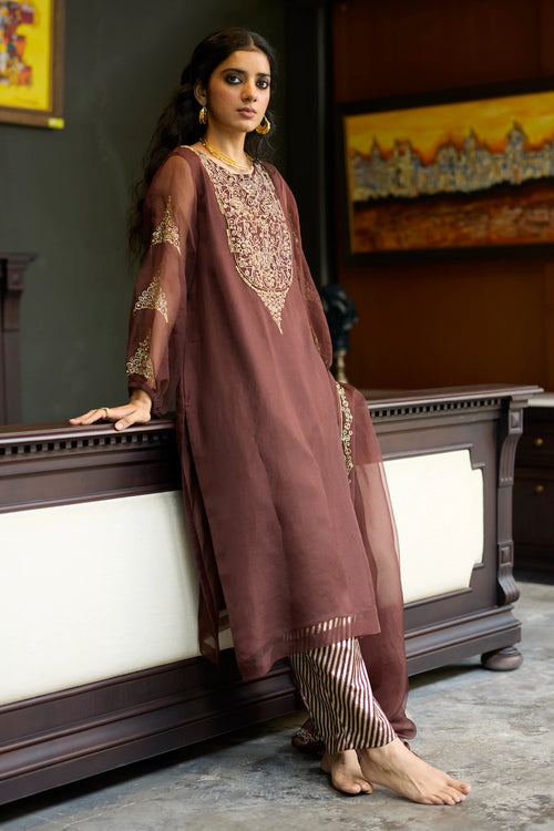 Brown Sukhali Suit