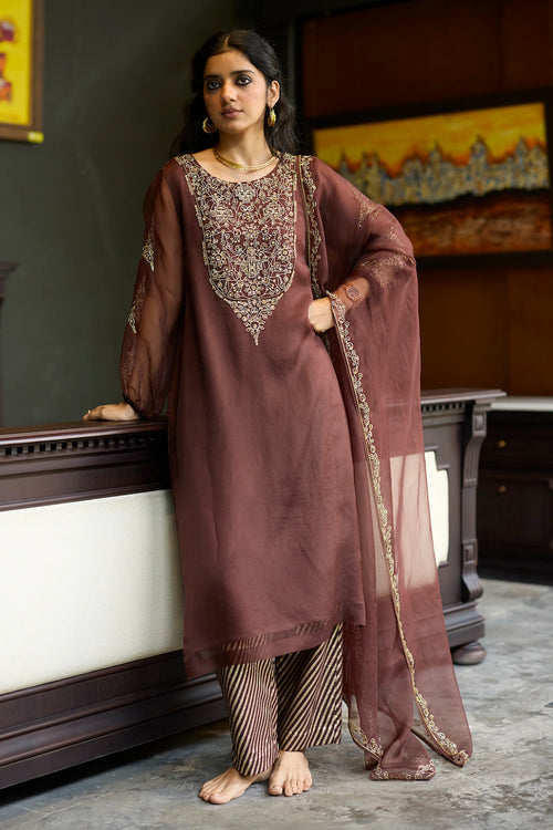 Brown Sukhali Suit