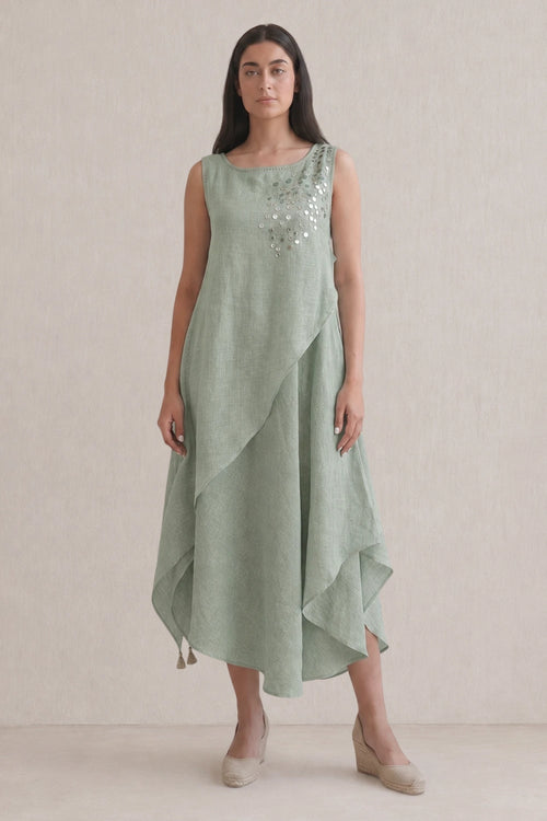 Celery Serene Layered Dress