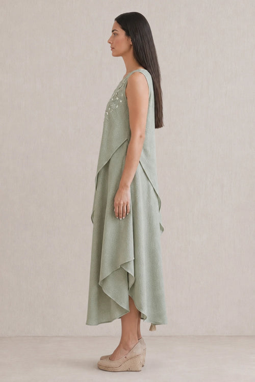Celery Serene Layered Dress