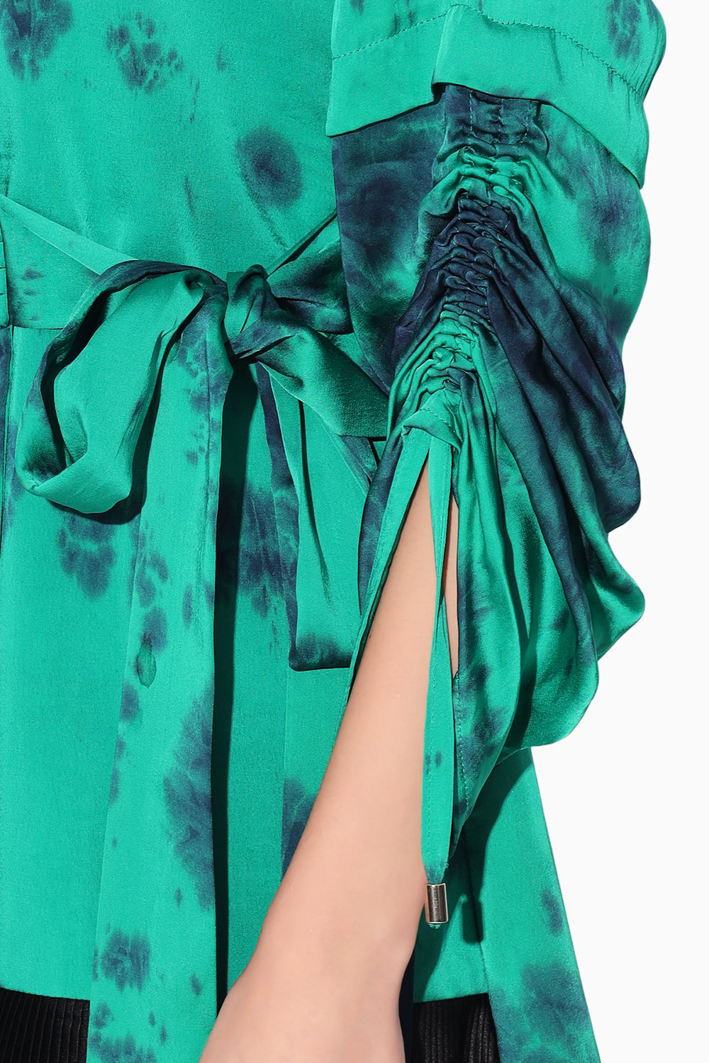 Green Nebula Wrap Jacket Dress