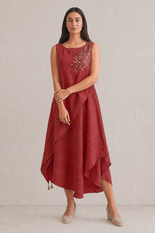 Red Serene Layered Dress