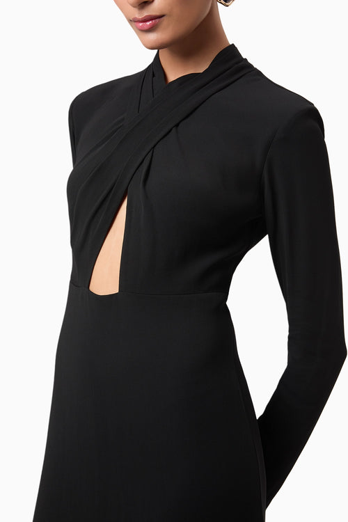 Black Cross Front Keyhole Gown