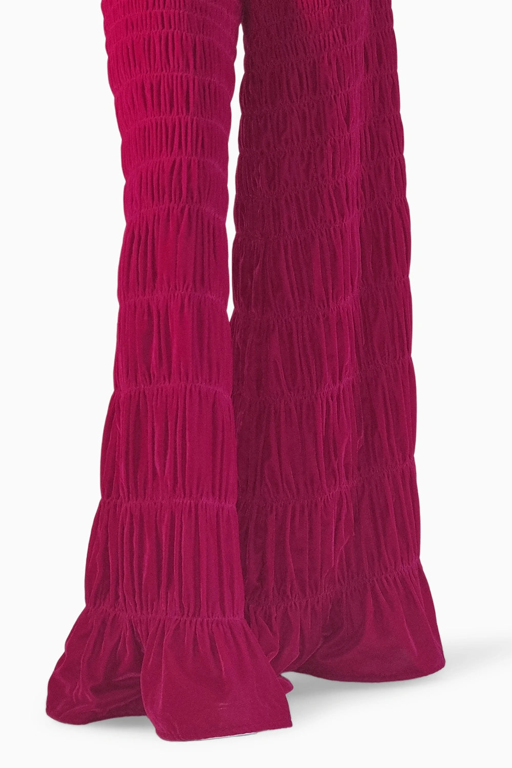 Pink Velvet Scaled Smocking Pants