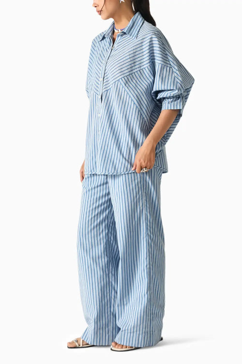 Sophia Blue-Stripes Co-ord Set