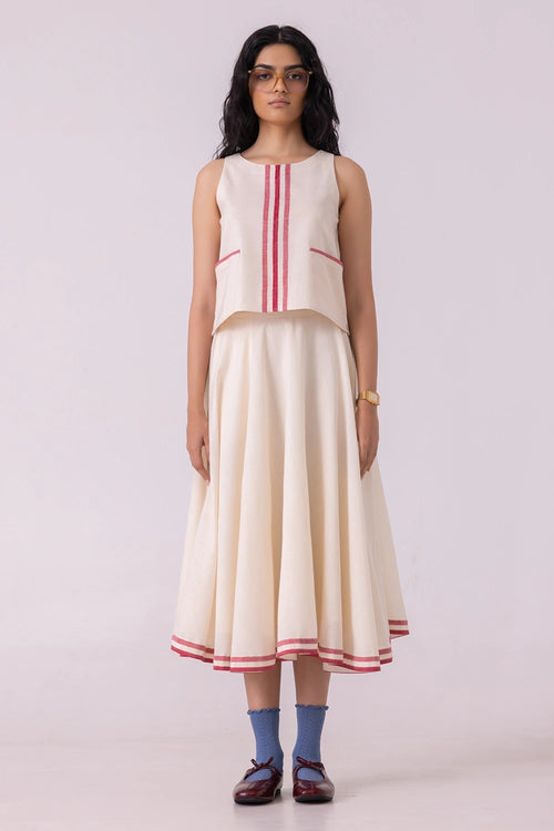 Tris Off White Handwoven Top