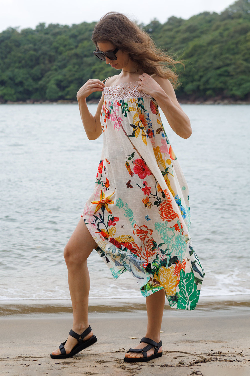 Cinnamon Crochet Bloom Maxi Dress