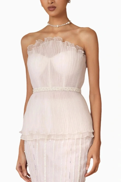 Pleated Cabbage Top With Belt