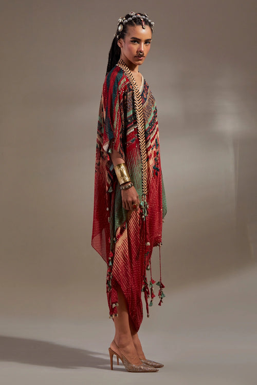 Sindoor Anka Veni Dupatta Jacket Set