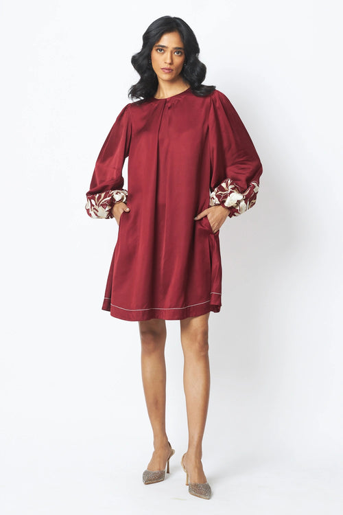 Poey Sculpted Sleeve Shift Dress