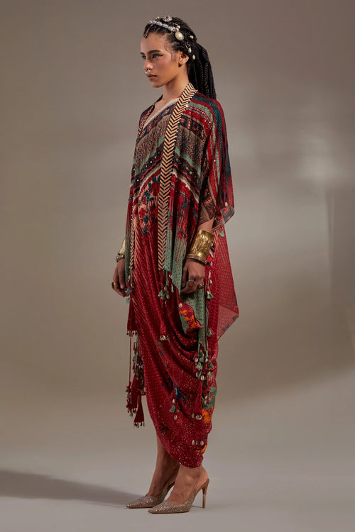 Sindoor Anka Veni Dupatta Jacket Set