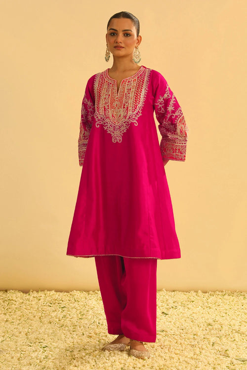 Mehrish Hotpink Chauga with Salwar