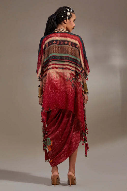 Sindoor Anka Veni Dupatta Jacket Set