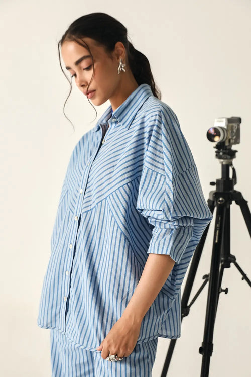 Sophia Blue-Stripes Co-ord Set