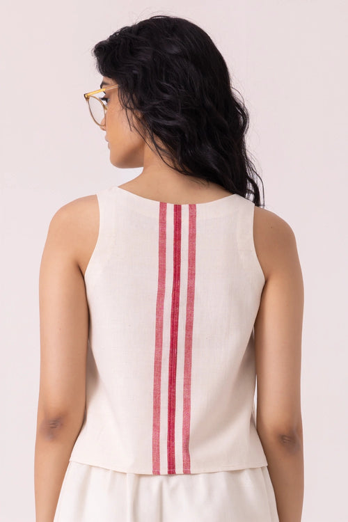 Tris Off White Handwoven Top